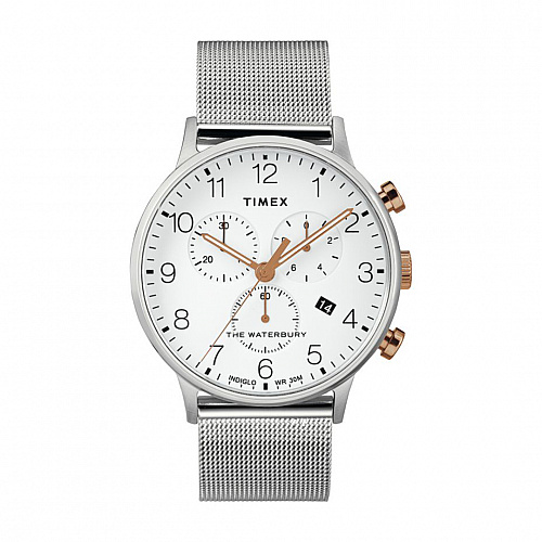Waterbury Classic Chronograph 40mm Stainless Steel Mesh Band - Silver-Tone
